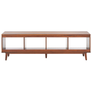 Safavieh Cricket 4 Open Shelf Media Stand - Elegant Black Mahogany Design For Stylish Home Entertainment Spaces Natural Acacia Mahogany Wood,Pb,Gemelina Veneer Med5016a