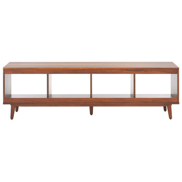 Safavieh Cricket 4 Open Shelf Media Stand - Elegant Black Mahogany Design For Stylish Home Entertainment Spaces Natural Acacia Mahogany Wood,Pb,Gemelina Veneer Med5016a