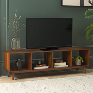 Safavieh Cricket 4 Open Shelf Media Stand - Elegant Black Mahogany Design For Stylish Home Entertainment Spaces Natural Acacia Mahogany Wood,Pb,Gemelina Veneer Med5016a