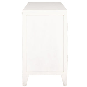 Safavieh Raelie Artisan-Designed 2-Shelf Media Stand With White Wash Finish And Elegant Cut-Out Facade MED5301A