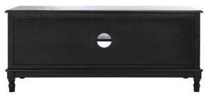 Safavieh Ozark Farmhouse-Style Media Stand With 2 Doors & Open Shelves For Organized Living Room Storage Black MED5700B