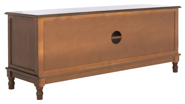 Safavieh Ozark Farmhouse-Style Media Stand With 2 Doors & Open Shelves For Organized Living Room Storage Brown MED5700C