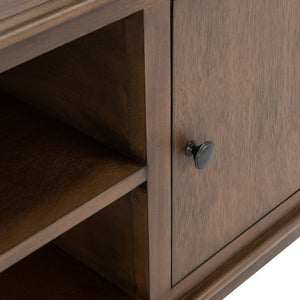Safavieh Ozark Farmhouse-Style Media Stand With 2 Doors & Open Shelves For Organized Living Room Storage Brown MED5700C