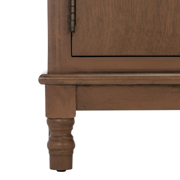Safavieh Ozark Farmhouse-Style Media Stand With 2 Doors & Open Shelves For Organized Living Room Storage Brown MED5700C