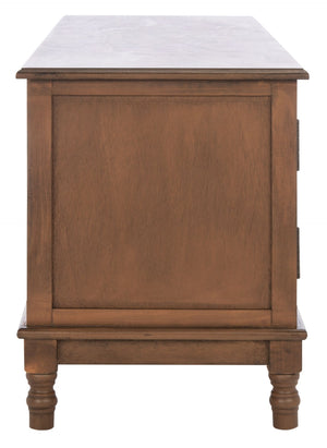 Safavieh Ozark Farmhouse-Style Media Stand With 2 Doors & Open Shelves For Organized Living Room Storage Brown MED5700C