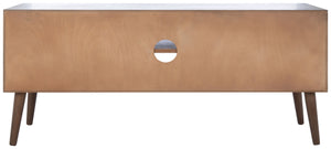 Safavieh Sorrel Mid-Century Modern Media Stand With 2 Doors & Open Shelf For Stylish Living Room Organization Brown MED5701C