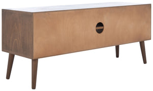 Safavieh Sorrel Mid-Century Modern Media Stand With 2 Doors & Open Shelf For Stylish Living Room Organization Brown MED5701C