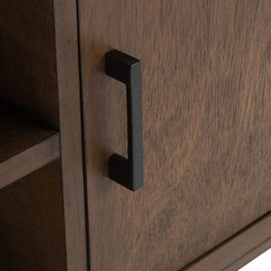 Safavieh Sorrel Mid-Century Modern Media Stand With 2 Doors & Open Shelf For Stylish Living Room Organization Brown MED5701C