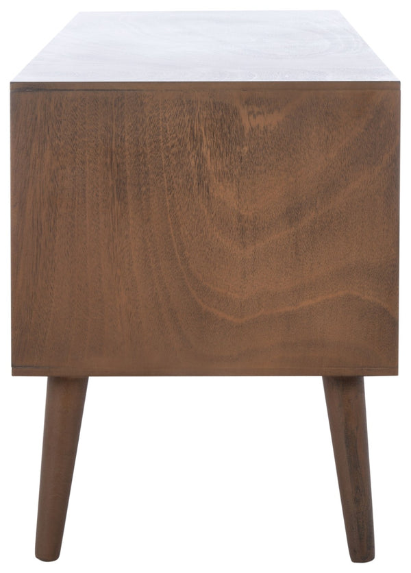 Safavieh Sorrel Mid-Century Modern Media Stand With 2 Doors & Open Shelf For Stylish Living Room Organization Brown MED5701C