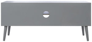 Safavieh Sorrel Mid-Century Modern Media Stand With 2 Doors & Open Shelf For Stylish Living Room Organization Distressed Grey MED5701D