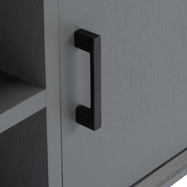 Safavieh Sorrel Mid-Century Modern Media Stand With 2 Doors & Open Shelf For Stylish Living Room Organization Distressed Grey MED5701D