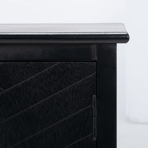Safavieh Magnolia Media Stand With Oversized Herringbone Doors And Elegant Turned Feet For Stylish Storage Black MED5702B