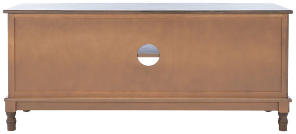 Safavieh Magnolia Media Stand With Oversized Herringbone Doors And Elegant Turned Feet For Stylish Storage Brown MED5702C