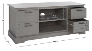 Safavieh Filbert 4 Drawer Media Stand - Elegant Whitewashed Grey Finish, Modern Minimalist Design For Your Space MED5705D
