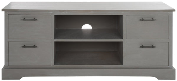 Safavieh Filbert 4 Drawer Media Stand - Elegant Whitewashed Grey Finish, Modern Minimalist Design For Your Space MED5705D