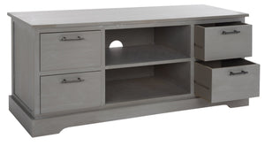 Safavieh Filbert 4 Drawer Media Stand - Elegant Whitewashed Grey Finish, Modern Minimalist Design For Your Space MED5705D