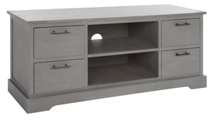 Safavieh Filbert 4 Drawer Media Stand - Elegant Whitewashed Grey Finish, Modern Minimalist Design For Your Space MED5705D