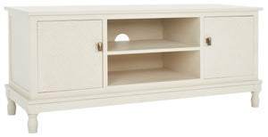 Safavieh Halton 2 Door 1 Shelf Media Stand Distressed White MED5706A