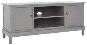 Safavieh Halton 2 Door 1 Shelf Media Stand White Washed Grey MED5706D