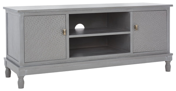 Safavieh Halton 2 Door 1 Shelf Media Stand White Washed Grey MED5706D