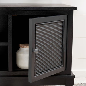 Safavieh Ryder Timeless 2-Door Media Stand With Striated Detail For Organizing Your Entertainment Space Black MED5707B