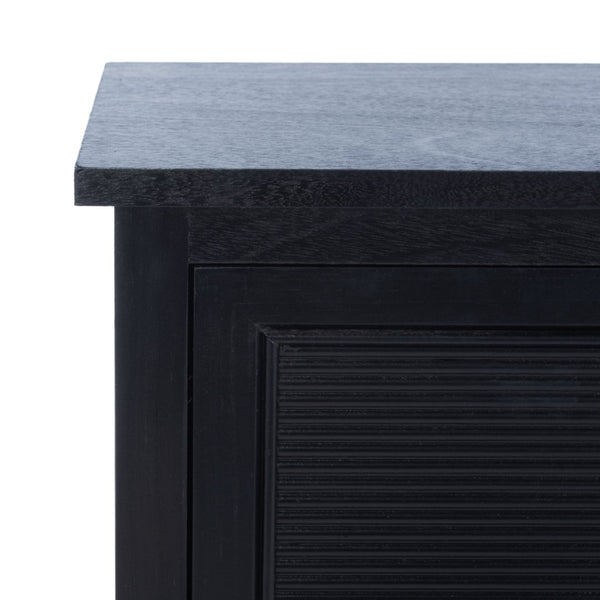 Safavieh Ryder Timeless 2-Door Media Stand With Striated Detail For Organizing Your Entertainment Space Black MED5707B