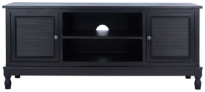 Safavieh Ryder Timeless 2-Door Media Stand With Striated Detail For Organizing Your Entertainment Space Black MED5707B