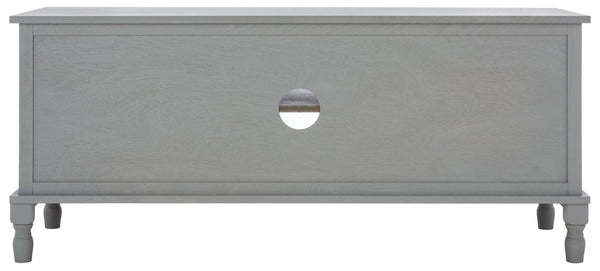 Safavieh Ryder Timeless 2-Door Media Stand With Striated Detail For Organizing Your Entertainment Space Distressed Grey MED5707C