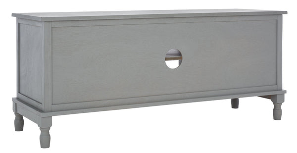 Safavieh Ryder Timeless 2-Door Media Stand With Striated Detail For Organizing Your Entertainment Space Distressed Grey MED5707C