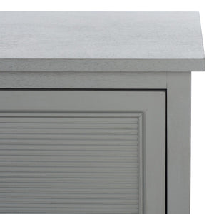Safavieh Ryder Timeless 2-Door Media Stand With Striated Detail For Organizing Your Entertainment Space Distressed Grey MED5707C