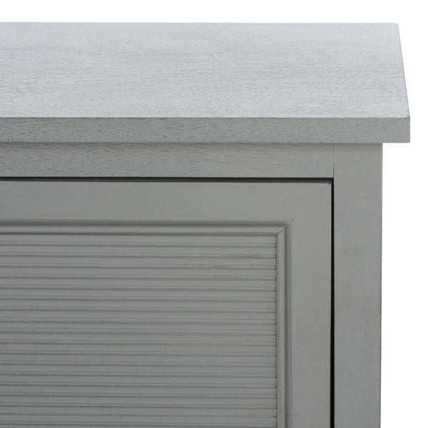 Safavieh Ryder Timeless 2-Door Media Stand With Striated Detail For Organizing Your Entertainment Space Distressed Grey MED5707C