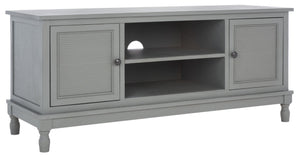 Safavieh Ryder Timeless 2-Door Media Stand With Striated Detail For Organizing Your Entertainment Space Distressed Grey MED5707C