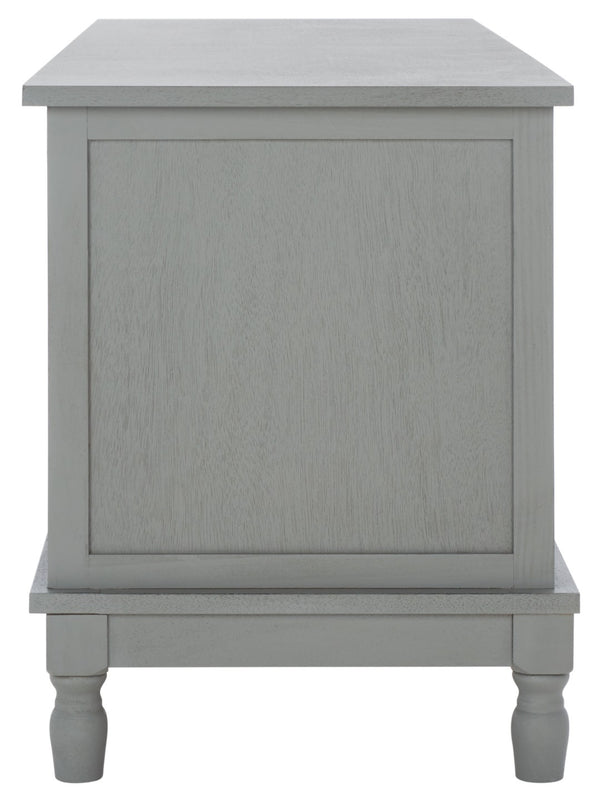 Safavieh Ryder Timeless 2-Door Media Stand With Striated Detail For Organizing Your Entertainment Space Distressed Grey MED5707C
