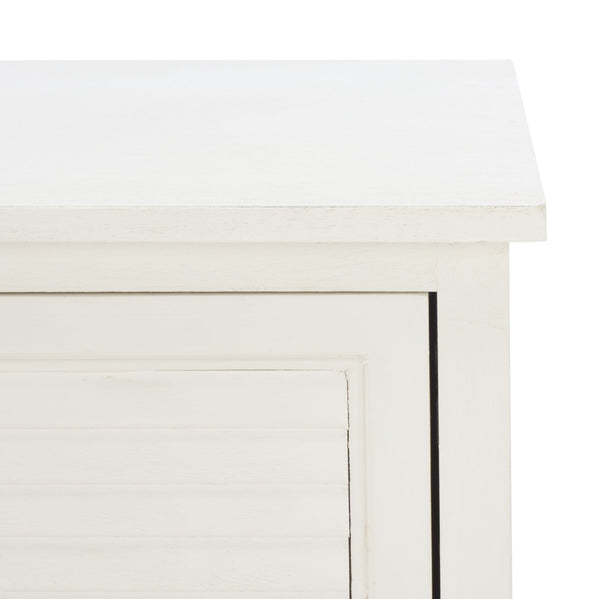 Safavieh Tate Media Stand With Two Doors And Open Shelf - Ideal Storage Solution For Home Entertainment Areas Distressed White MED5708A