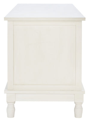 Safavieh Tate Media Stand With Two Doors And Open Shelf - Ideal Storage Solution For Home Entertainment Areas Distressed White MED5708A