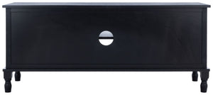 Safavieh Tate Media Stand With Two Doors And Open Shelf - Ideal Storage Solution For Home Entertainment Areas Black MED5708B
