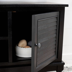 Safavieh Tate Media Stand With Two Doors And Open Shelf - Ideal Storage Solution For Home Entertainment Areas Black MED5708B