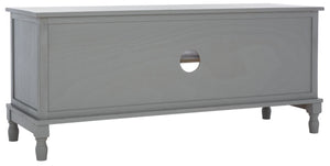 Safavieh Tate Media Stand With Two Doors And Open Shelf - Ideal Storage Solution For Home Entertainment Areas Distressed Grey MED5708C