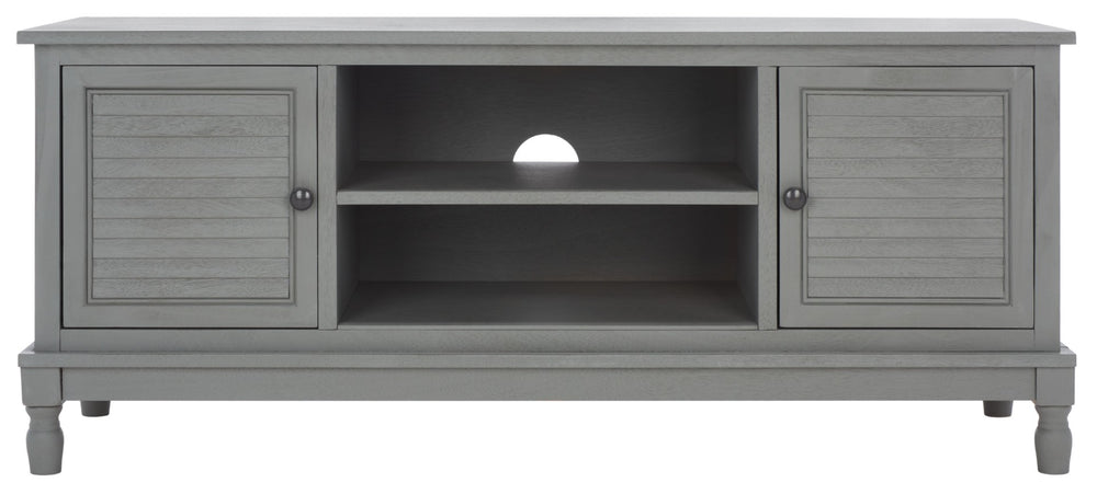 Safavieh Tate Media Stand With Two Doors And Open Shelf - Ideal Storage Solution For Home Entertainment Areas Distressed Grey MED5708C