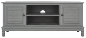 Safavieh Tate Media Stand With Two Doors And Open Shelf - Ideal Storage Solution For Home Entertainment Areas Distressed Grey MED5708C