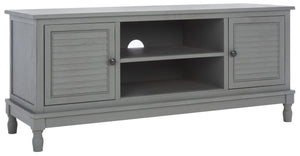 Safavieh Tate Media Stand With Two Doors And Open Shelf - Ideal Storage Solution For Home Entertainment Areas Distressed Grey MED5708C