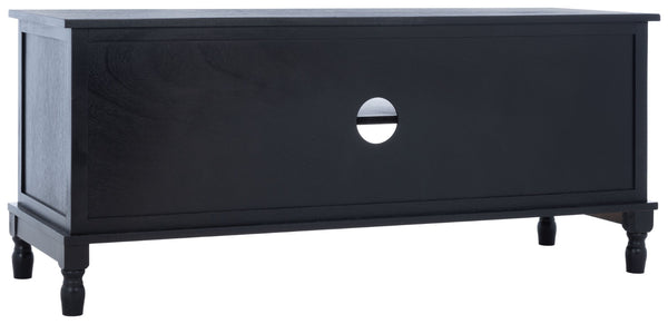 Safavieh Haines 2-Door Media Stand With Shelf – Timeless Design For Modern Living Rooms And Compact Spaces Black MED5709A