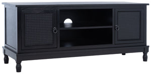 Safavieh Haines 2-Door Media Stand With Shelf – Timeless Design For Modern Living Rooms And Compact Spaces Black MED5709A