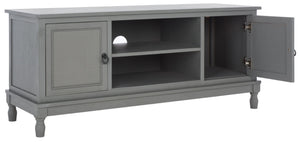 Safavieh Haines 2-Door Media Stand With Shelf – Timeless Design For Modern Living Rooms And Compact Spaces Distressed Grey MED5709B