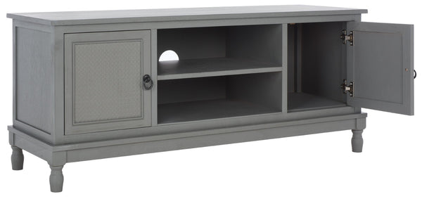Safavieh Haines 2-Door Media Stand With Shelf – Timeless Design For Modern Living Rooms And Compact Spaces Distressed Grey MED5709B