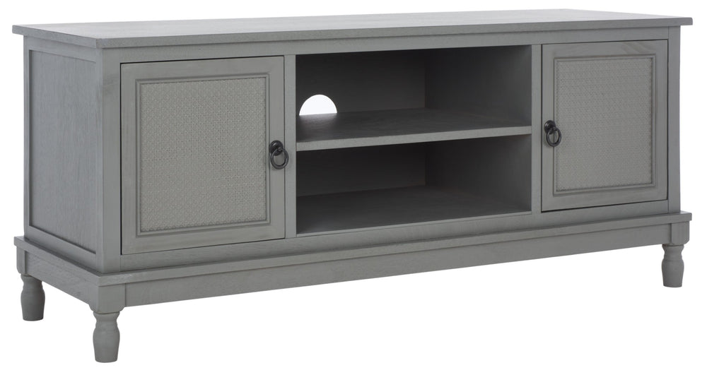 Safavieh Haines 2-Door Media Stand With Shelf – Timeless Design For Modern Living Rooms And Compact Spaces Distressed Grey MED5709B