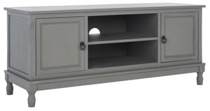 Safavieh Haines 2-Door Media Stand With Shelf – Timeless Design For Modern Living Rooms And Compact Spaces Distressed Grey MED5709B