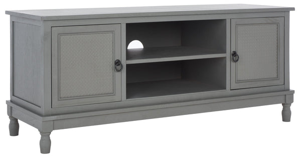Safavieh Haines 2-Door Media Stand With Shelf – Timeless Design For Modern Living Rooms And Compact Spaces Distressed Grey MED5709B