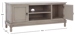 Safavieh Haines 2-Door Media Stand With Shelf – Timeless Design For Modern Living Rooms And Compact Spaces Greige MED5709C