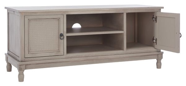 Safavieh Haines 2-Door Media Stand With Shelf – Timeless Design For Modern Living Rooms And Compact Spaces Greige MED5709C